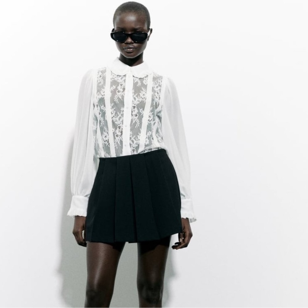 Zara White Lace Women's Top